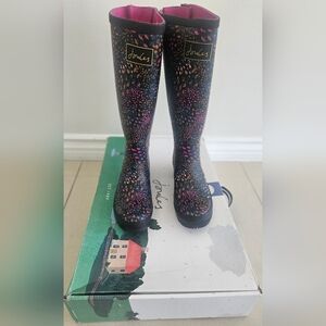 Joules Pink Lined Rain Boots